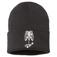 Pregnant Skeleton Baby Girl Halloween Costume Sustainable Knit Beanie