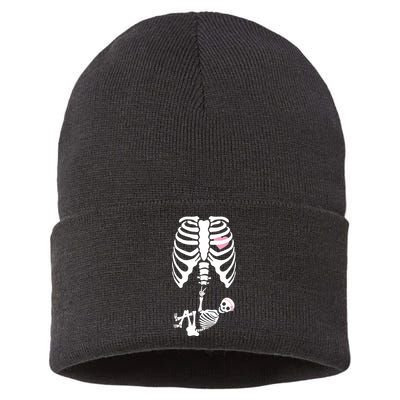 Pregnant Skeleton Baby Girl Halloween Costume Sustainable Knit Beanie