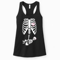 Pregnant Skeleton Baby Girl Halloween Costume Womens Tank Top