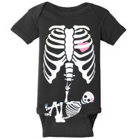 Pregnant Skeleton Baby Girl Halloween Costume Baby Bodysuit