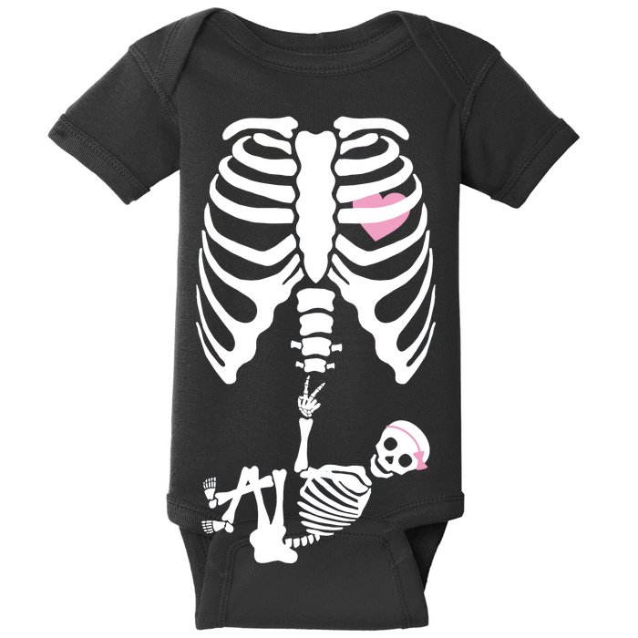 Pregnant Skeleton Baby Girl Halloween Costume Baby Bodysuit