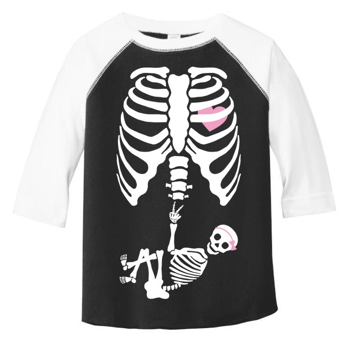 Pregnant Skeleton Baby Girl Halloween Costume Toddler Fine Jersey T-Shirt