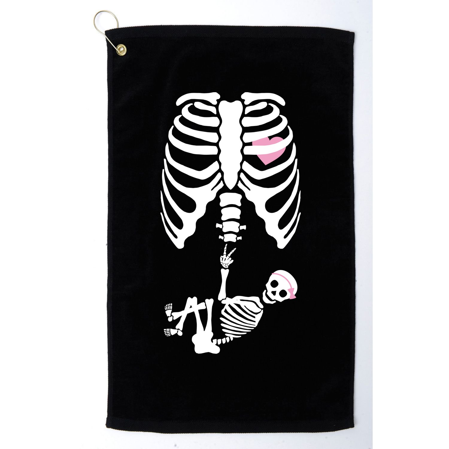 Pregnant Skeleton Baby Girl Halloween Costume Golf Towel