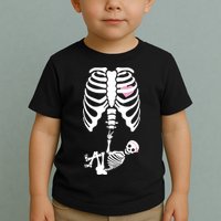 Pregnant Skeleton Baby Girl Halloween Costume Toddler T-Shirt