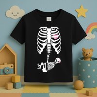Pregnant Skeleton Baby Girl Halloween Costume Toddler T-Shirt