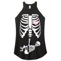 Pregnant Skeleton Baby Girl Halloween Costume Women's Perfect Tri Rocker Tank