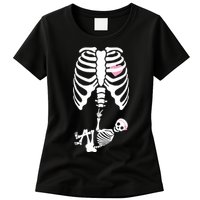 Pregnant Skeleton Baby Girl Halloween Costume Women's T-Shirt