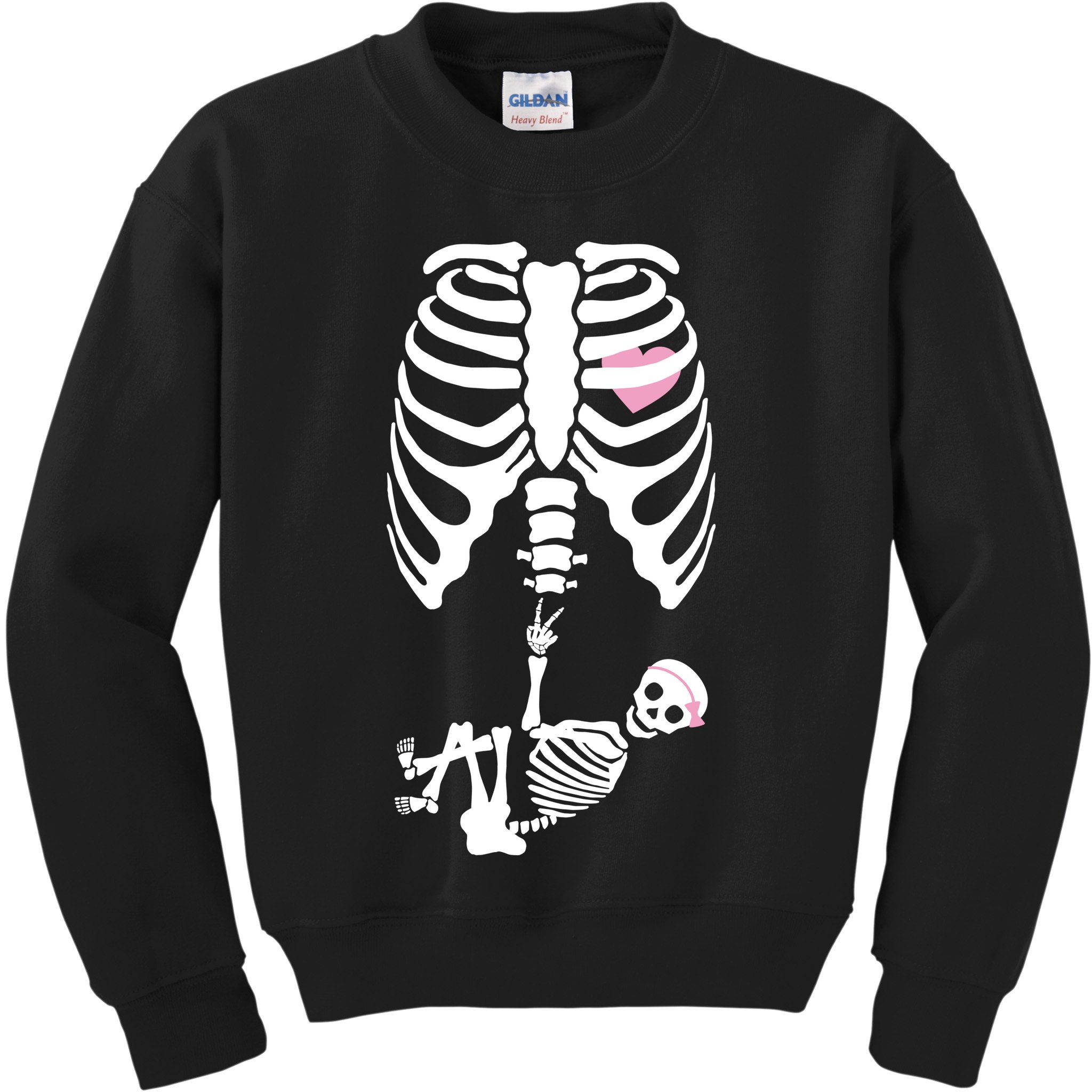 Pregnant Skeleton Baby Girl Halloween Costume Kids Sweatshirt