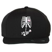 Pregnant Skeleton Baby Girl Halloween Costume Wool Snapback Cap