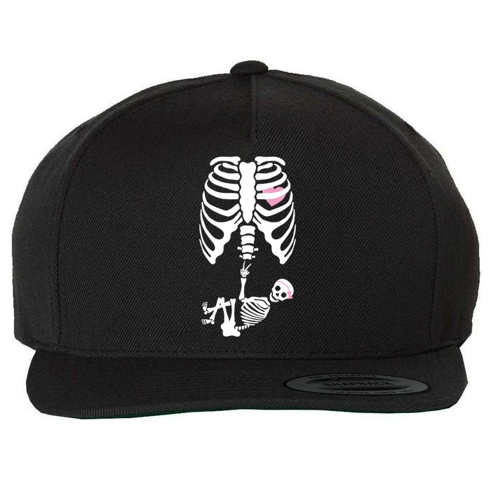 Pregnant Skeleton Baby Girl Halloween Costume Wool Snapback Cap