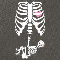 Pregnant Skeleton Baby Girl Halloween Costume Cotton Canvas Backpack