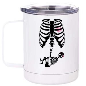 Pregnant Skeleton Baby Girl Halloween Costume 12 oz Stainless Steel Tumbler Cup