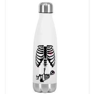 Pregnant Skeleton Baby Girl Halloween Costume Stainless Steel Insulated Water Bottle