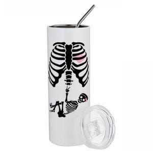 Pregnant Skeleton Baby Girl Halloween Costume Stainless Steel Tumbler