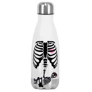 Pregnant Skeleton Baby Girl Halloween Costume Stainless Steel Insulated Water Bottle