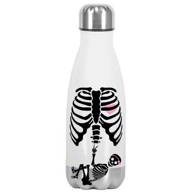 Pregnant Skeleton Baby Girl Halloween Costume Stainless Steel Insulated Water Bottle