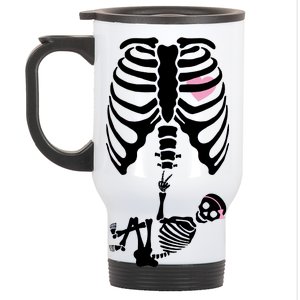 Pregnant Skeleton Baby Girl Halloween Costume Stainless Steel Travel Mug