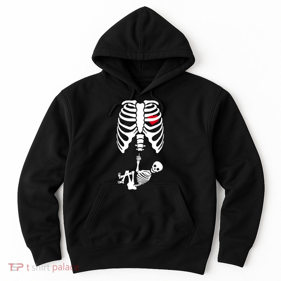 Pregnant Skeleton Baby Middle Finger Costume Hoodie