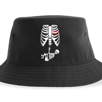 Pregnant Skeleton Baby Middle Finger Costume Sustainable Bucket Hat