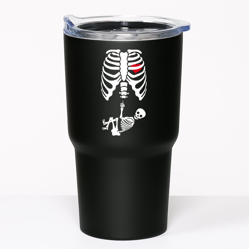 Pregnant Skeleton Baby Middle Finger Costume Tumbler