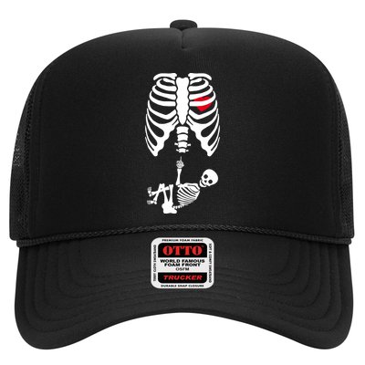 Pregnant Skeleton Baby Middle Finger Costume Trucker Hat