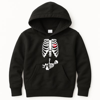 Pregnant Skeleton Baby Middle Finger Costume Kids Hoodie