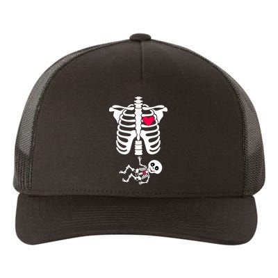 Pregnant Skeleton Ribcage with Baby Costume Yupoong Adult 5-Panel Trucker Hat