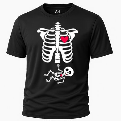 Pregnant Skeleton Ribcage with Baby Costume Performance Shirt