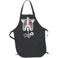 Pregnant Skeleton Ribcage with Baby Costume Full-Length Apron With Pockets