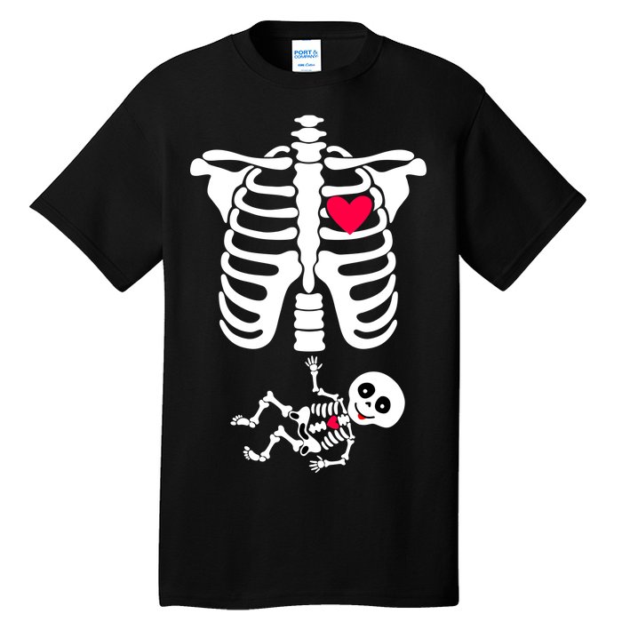 Pregnant Skeleton Ribcage with Baby Costume Tall T-Shirt