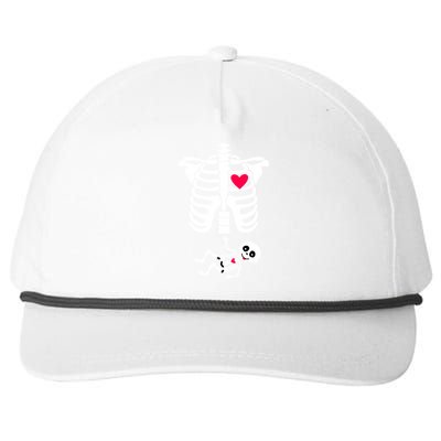 Pregnant Skeleton Ribcage with Baby Costume Snapback Five-Panel Rope Hat