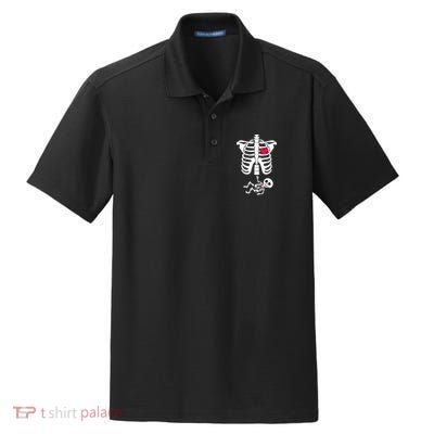 Pregnant Skeleton Ribcage with Baby Costume Dry Zone Grid Polo