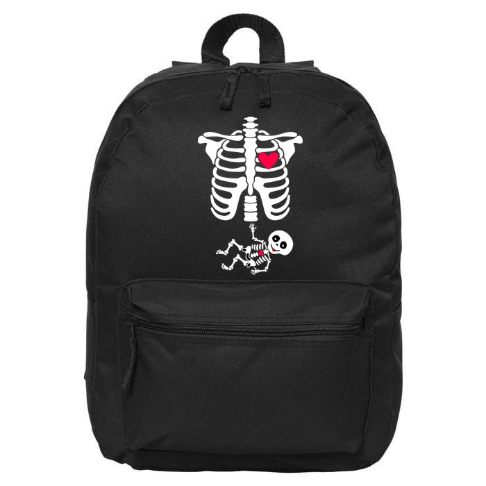 Pregnant Skeleton Ribcage with Baby Costume 16 in Basic Backpack