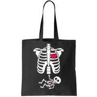 Pregnant Skeleton Ribcage with Baby Costume Tote Bag