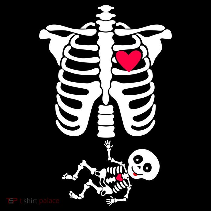 Pregnant Skeleton Ribcage with Baby Costume Premium T-Shirt