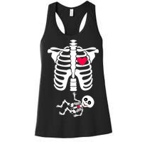 Pregnant Skeleton Ribcage with Baby Costume Women's Racerback Tank