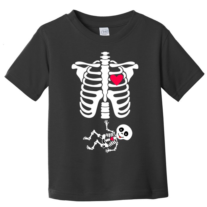 Pregnant Skeleton Ribcage with Baby Costume Toddler T-Shirt