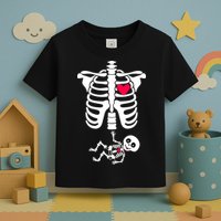 Pregnant Skeleton Ribcage with Baby Costume Toddler T-Shirt