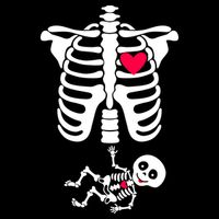 Pregnant Skeleton Ribcage with Baby Costume Toddler T-Shirt