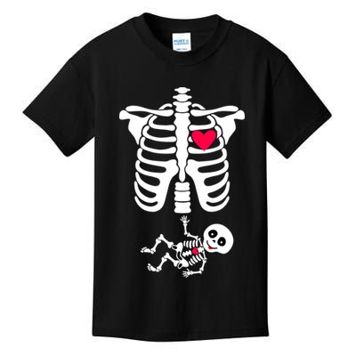 Pregnant Skeleton Ribcage with Baby Costume Kids T-Shirt