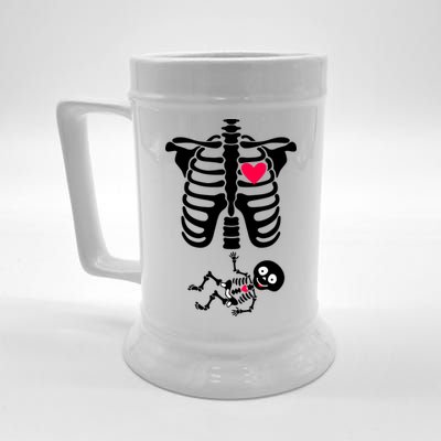 Pregnant Skeleton Ribcage with Baby Costume Beer Stein