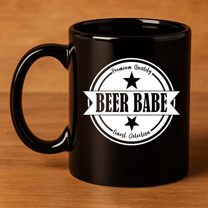 Premium Quality Beer Babe Finest Selection 11oz C Handle Ceramic Mug