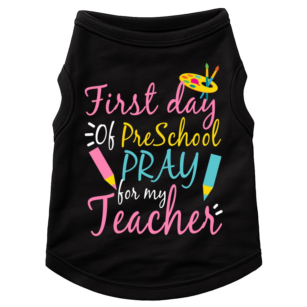 Preschool Pre K Pray For My Teacher Funny Doggie Tank