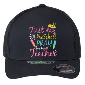 Preschool Pre K Pray For My Teacher Funny Flexfit Unipanel Trucker Cap