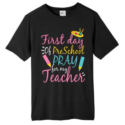 Preschool Pre K Pray For My Teacher Funny Tall Fusion ChromaSoft Performance T-Shirt