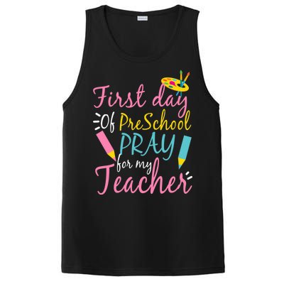 Preschool Pre K Pray For My Teacher Funny PosiCharge Competitor Tank