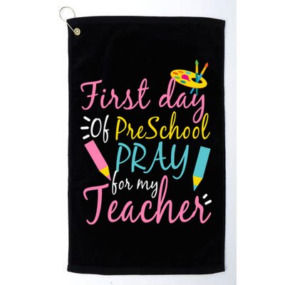 Preschool Pre K Pray For My Teacher Funny Golf Towel