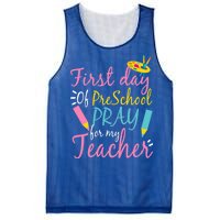 Preschool Pre K Pray For My Teacher Funny Mesh Reversible Basketball Jersey Tank