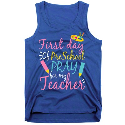 Preschool Pre K Pray For My Teacher Funny Tank Top