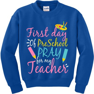 Preschool Pre K Pray For My Teacher Funny Kids Sweatshirt